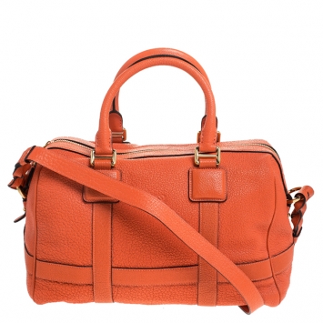 Pre Owned  Loewe Orange Leather Amazona Satchel