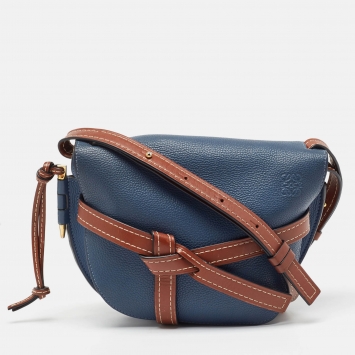 مملوكة مسبقًا Loewe Blue/Brown Leather Gate Shoulder Bag