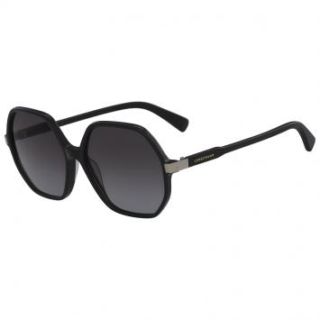 Pre Owned Longchamp Black LO613S Oversized Square Sunglasses