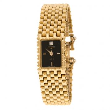 Pre Owned Longines Black Gold Plated Vintage QWR HT 1964-0961 Women's Wristwatch 16 mm