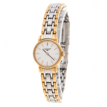 Pre Owned Longines White Gold Plated Stainless Steel Plaisance L4.219.2 Women's Wristwatch 20 mm