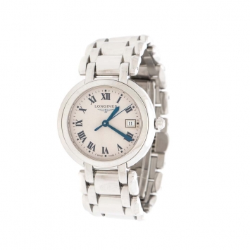 Pre Owned Longines Cream Stainless Steel Primaluna L8.112.4.71.6 Women's Wristwatch 30 mm