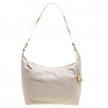 Pre Owned Loro Piana Beige Leather Shoulder Bag