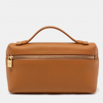 Pre Owned Loro Piana Tan Leather Extra Pocket L19 Pouch
