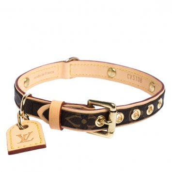 Pre Owned Louis Vuitton Monogram Canvas Baxter Dog Collar PM