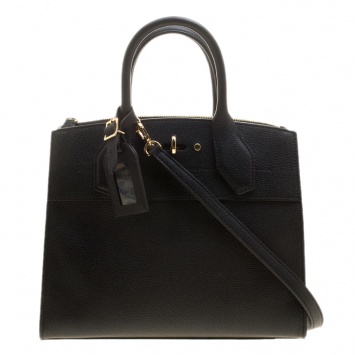 Pre Owned Louis Vuitton Black Leather City Steamer PM Bag