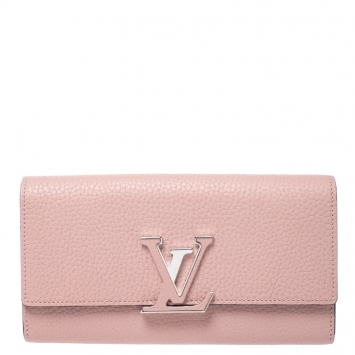 Pre Owned Louis Vuitton Magnolia Taurillon Leather Capucines Wallet