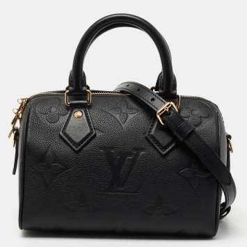 Pre Owned  Louis Vuitton Black Monogram Empreinte Leather Speedy Bandouliere 20