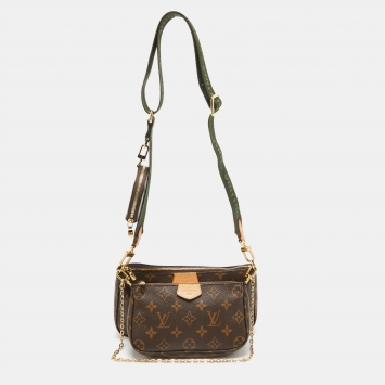 Pre Owned Louis Vuitton Khaki Monogram Canvas Multi Pochette Accessories Bag
