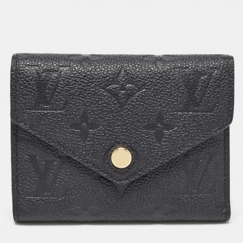 Pre Owned Louis Vuitton Black Monogram Empreinte Leather Victorine Wallet