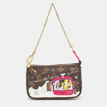 Pre Owned Louis Vuitton Monogram Canvas Mini Courchevel Pochette Accessoires 