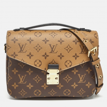 Pre Owned Louis Vuitton Monogram Reverse Canvas Pochette Metis Bag
