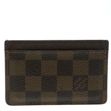 Pre Owned Louis Vuitton Damier Ebene Canvas Card Holder