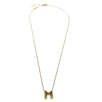 Pre Owned Louis Vuitton LV & Me Letter M Gold Tone Necklace 