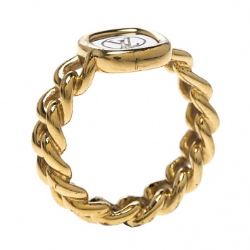 Pre Owned Louis Vuitton ID Two Tone Ring Size 54