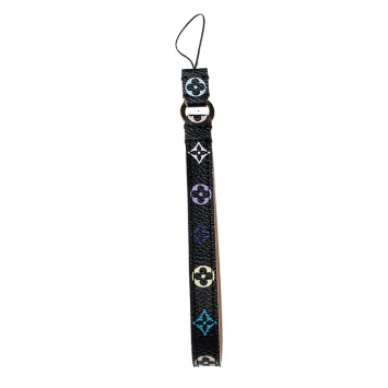 Pre Owned Louis Vuitton Black Multicolor Monogram Canvas Phone Strap