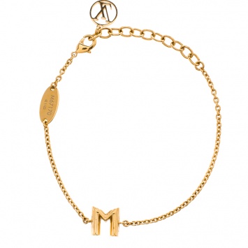 Pre Owned Louis Vuitton Essential M Gold Tone Bracelet