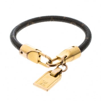 Pre Owned Louis Vuitton Monogram Luck It Gold Tone Bracelet