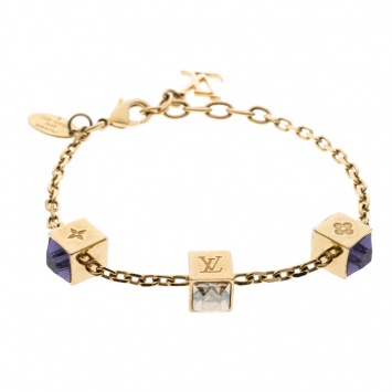 Pre Owned Louis Vuitton Gamble Gold Tone Bracelet