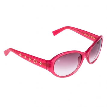 Pre Owned Louis Vuitton Pink/ Pink Gradient Z0236W Oval Sunglasses
