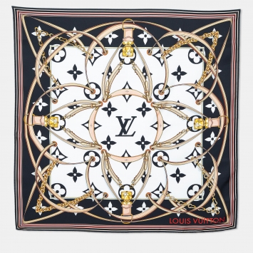 Pre Owned Louis Vuitton Black Ultimate Monogram Silk Square Scarf