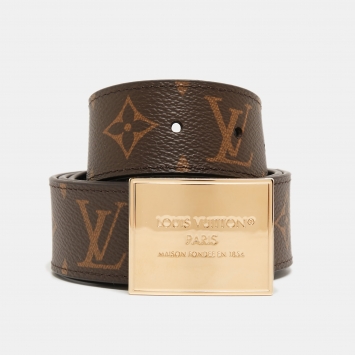 Pre Owned Louis Vuitton Monogram Canvas Buckle Belt 75 CM 