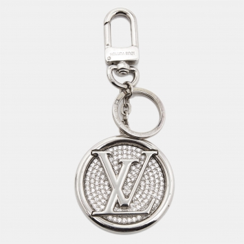 Pre Owned Louis Vuitton Crystals Silver Tone Key Chain