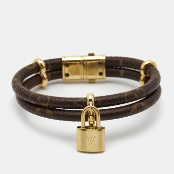 مملوكة مسبقًا Louis Vuitton Canvas Keep It Twice Monogram Gold Tone Bracelet