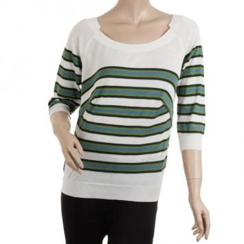 مملوكة مسبقًا Louis Vuitton Striped Boat Neck Sweater L