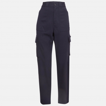Pre Owned Louis Vuitton Blue Wool Cargo Pants M