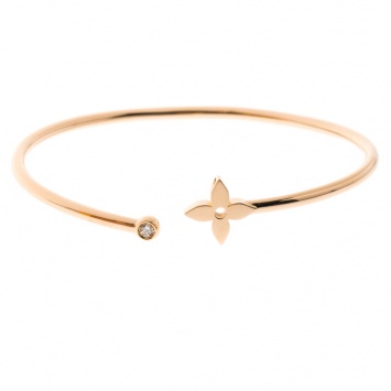 Pre Owned Louis Vuitton Idylle Blossom Diamond 18k Rose Gold Twist Bracelet 16cm