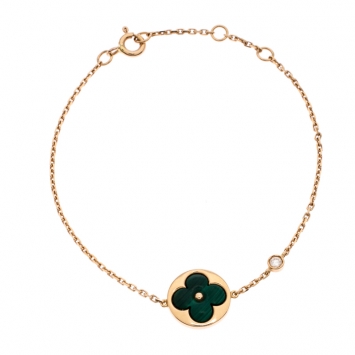 Pre Owned Louis Vuitton Color Blossom BB Sun Malachite Diamond 18K Rose Gold Bracelet