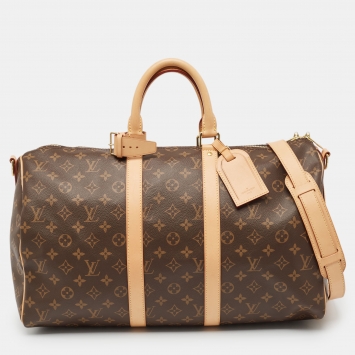 Pre Owned Louis Vuitton Monogram Canvas Keepall Bandouliere 45 Bag