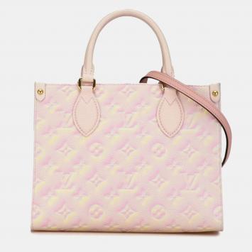 Pre Owned Louis Vuitton Pink Monogram Empreinte Summer Stardust OnTheGo PM Tote Bag