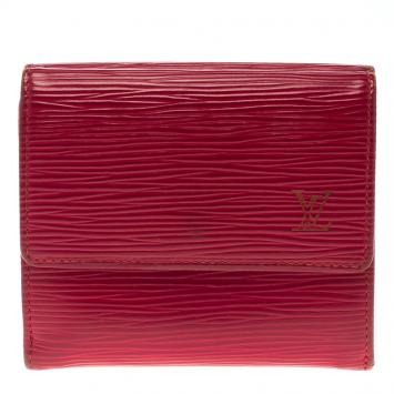 Pre Owned Louis Vuitton Red Epi Leather Elise Wallet