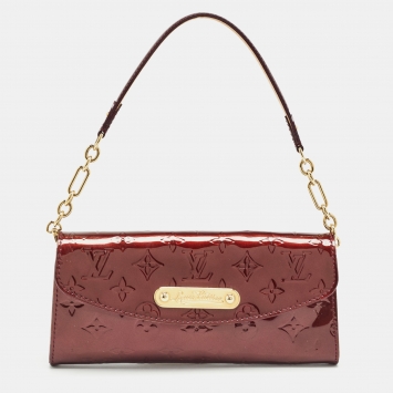 Pre Owned Louis Vuitton Amarante Monogram Vernis Sunset Boulevard Bag
