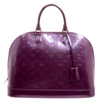 Pre Owned Louis Vuitton Violette Monogram Vernis Alma GM Bag