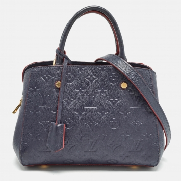 Pre Owned Louis Vuitton Marine Rogue Monogram Empreinte Leather Montaigne BB Bag