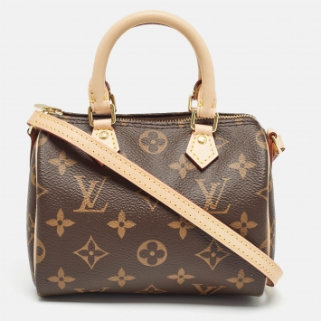 Pre Owned Louis Vuitton Monogram Canvas Nano Speedy Bag