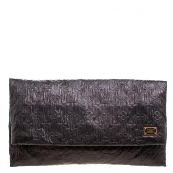 Pre Owned Louis Vuitton Metallic Brown Monogram Fabric Limelight Clutch
