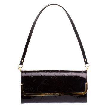 Pre Owned Louis Vuitton Amarante Monogram Vernis Rossmore MM Clutch
