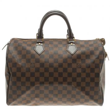 Pre Owned Louis Vuitton Damier Ebene Canvas Speedy 35
