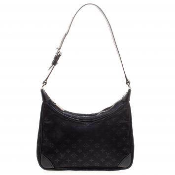 Pre Owned Louis Vuitton Black Monogram Satin Mini Boulogne Bag