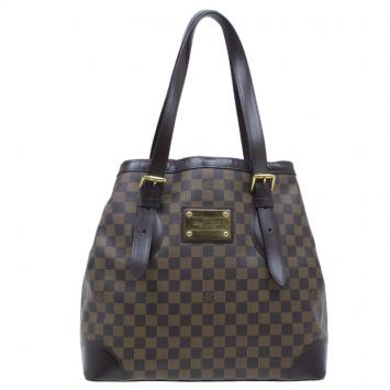 Pre Owned Louis Vuitton Damier Ebene Canvas Hampstead MM Tote