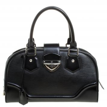 Pre Owned Louis Vuitton Black Epi Leather Bowling Montaigne GM Bag