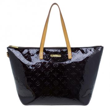 Pre Owned Louis Vuitton Amarante Monogram Vernis Bellevue GM