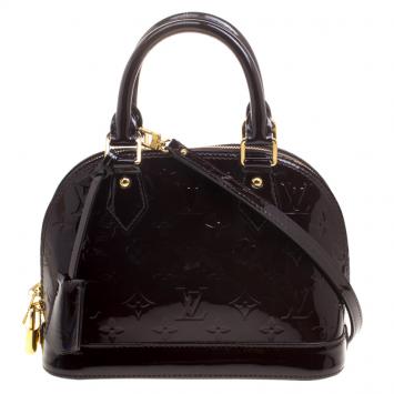 Pre Owned Louis Vuitton Amarante Monogram Vernis Alma BB Bag