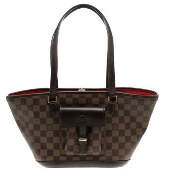 Pre Owned Louis Vuitton Damier Ebene Canvas Manosque PM Bag