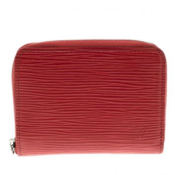 Pre Owned Louis Vuitton Coquelicot Epi Leather Zippy Coin Wallet