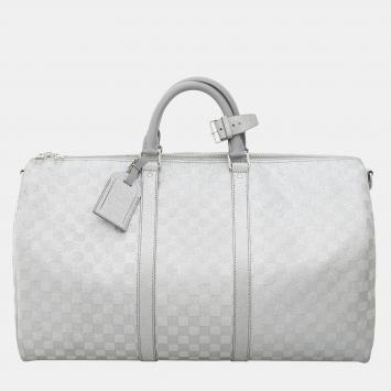 Louis Vuitton Damier Glitter Keepall Bandouliere 50 Silver Bag